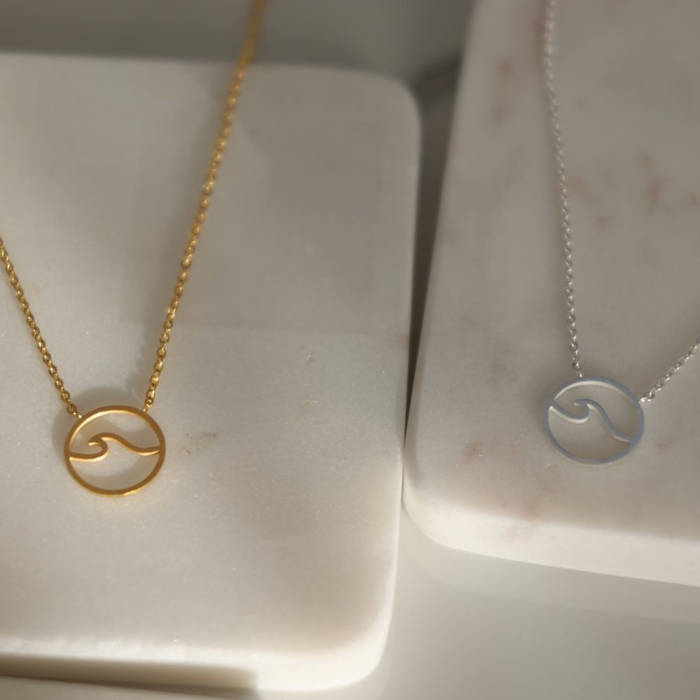 Ocean Wave Silver Necklace
